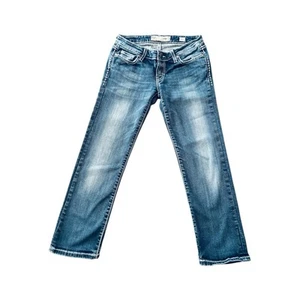 Vtg 90s BKE Denim Stella Crop Jeans Womens 26 Y2K Low Rise Buckle Distressed - Picture 1 of 13