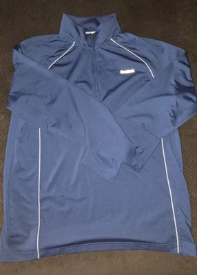 Pullover para hombre Reebok 3XL 1/4 cremallera Speedwick manga larga azul marino Foto 1 de 4