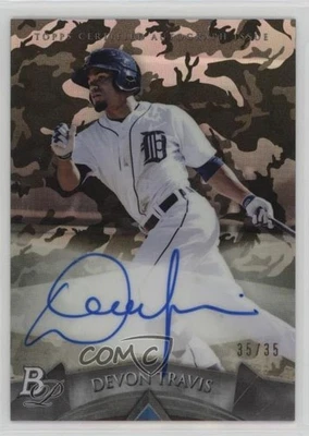 2014 Bowman Platinum Auto Prospects Camo /35 Devon Travis #AP-DT Auto - Image 1 of 2