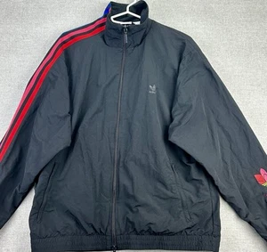 Adidas Original Womens Size 14 Black 3D Trefoil Woven Track Jacket Windbreaker - Picture 1 of 16