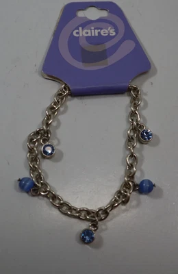 EETOP Pulsera Cadena Eslabón Plata Dije Cristal Cuentas Azul Joyería de Claire Foto 1 de 3