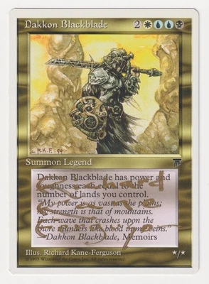 Gold Signed Dakkon Blackblade LP Chronicles Artist Richard Kane Ferguson MTG EDH - Image 1 of 2