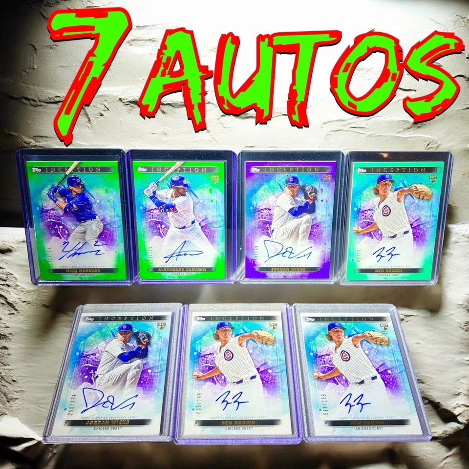 (7) 2024 Topps Inception Baseball Autos Chicago Cubs Rookies + Nico ALL NUMBERED - Image 1 of 4
