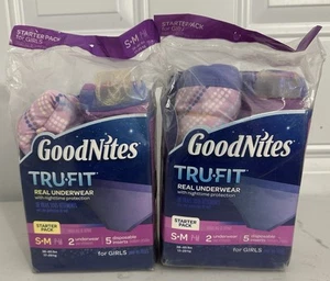 Goodnites TRU-FIT Underwear W/Nighttime Protection Starter Pack Girls S-M - Picture 1 of 2