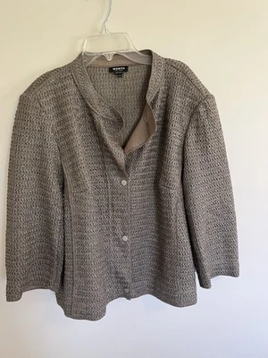 Worth New York Women's Sable Brown Zip Up/Button Mock Neck Bomber Jacket Size XL Foto 1 de 4