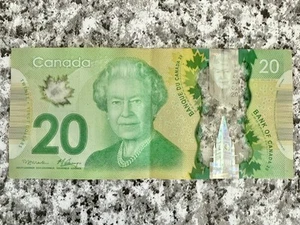 Billete canadiense de 20 dólares número del diablo 666 últimos 3 dígitos de serie BSU5818666 - Imagen 1 de 3