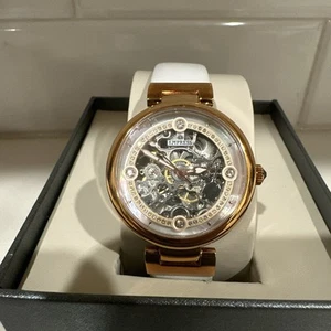 Empress Adelaide leather-band automatic skeleton watch rose gold/white - New - Picture 1 of 10