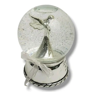A Friend is Someone Who Reaches... Angel Snow Globe Music Box White Ribbon Bow - Picture 1 of 9