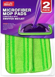 HOMEXCEL Mop Pad in Microfibra Compatibile con Swiffer Wet Jet,Pulizia a Bagno/Asciutto 2pz - Foto 1 di 6