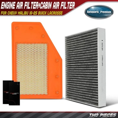 Engine & Active Carbon Cabin Air Filter for Chevy Malibu 16-25 Buick LaCrosse - Image 1 of 4