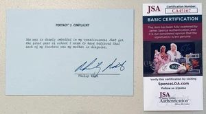 Philip Roth signed handsigniert 4x6 Karte mit Portnoy’s Beschwerde Zitat JSA Autor - Bild 1 von 1