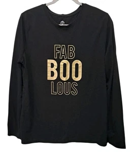 Celebrate Halloween Women’s Black Sweater Size LG Fabulous Gold Logo - Picture 1 of 8
