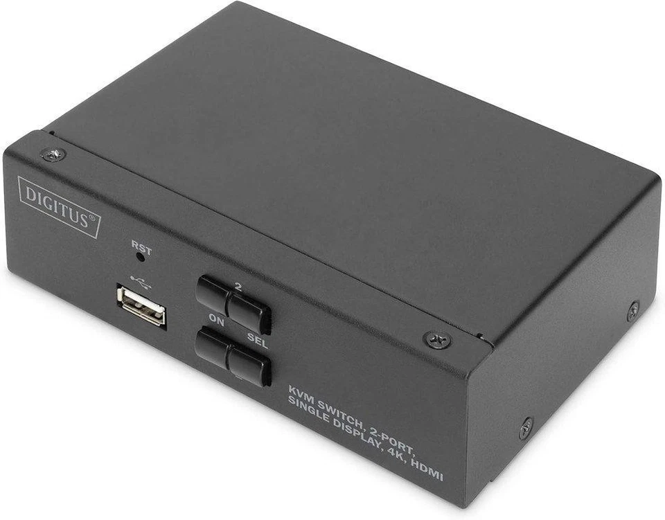 Digitus KVM-Switch 2-Port Single Display 4K HDMI UHD Umschalter Monitor - Bild 1 von 1