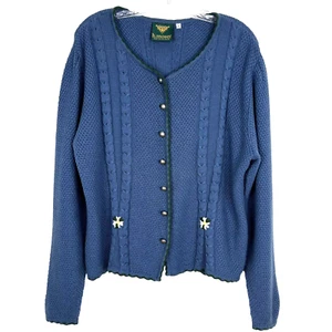 h. Moser Made in Salzburg Austria Vintage Cardigan gehäkelt/Kabelstrick Gr. 48 - Bild 1 von 16