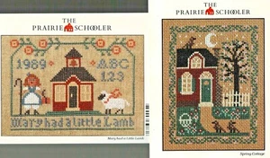 SPRING COTTAGE & MARY HAD A LITTLE LAMB -CROSS STITCH-THE PRAIRIE SCHOOLER-OOP - Picture 1 of 1