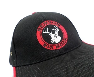 Benson Big Buck Hat Cap Dump Trailer Truck Bodies Whitetail Deer Black Red - Picture 1 of 5