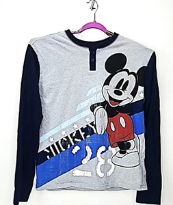 Disney Store Large Erwachsene T-Shirt Langarm Mickey Mouse blau/grau Shirt Oberteil - Bild 1 von 3