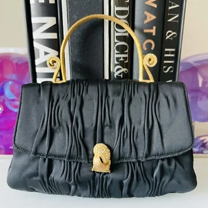 Vintage Lou Taylor Purse Evening Bag With Mirror & Gold Hardware Designer - Picture 1 of 16