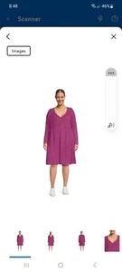 Time and Tru Babydoll Waffle Knit Dress Violet Mulberry Purple Women’s Plus 4x - Picture 1 of 5