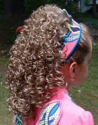 Curly Clip-On Ponytail Synthetic Hairpiece Irish Dance  *Color 12* - Image 1 of 3