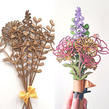 Spring Flower Bouquet - Craft Mothers Day Floral Gift Artificial Wooden Flowers