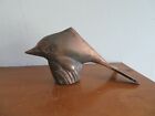 Vintage Copper Dolphin Statue Figurine Geometric Design