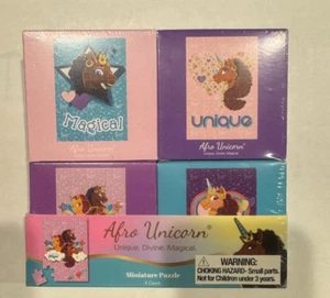 Afro Unicorn Miniature puzzles 20 pieces (4 pack) - Picture 1 of 1