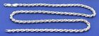 20" Italian Diamond Cut Sterlingsilver 3Mm Rope Chain Necklace