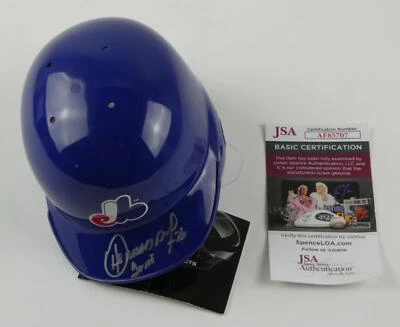 Orlando Hernandez El Duque Signed Riddell Mini Helmet Montreal Expos JSA COA - Image 1 of 4