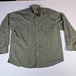 Cabelas Shirt Mens XL Green Safari Series Long Sleeve Button Up Hunting - Picture 1 of 5