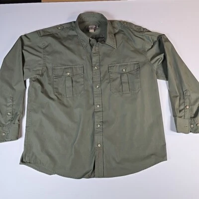 Cabelas Shirt Mens XL Green Safari Series Long Sleeve Button Up Hunting - Image 1 of 4
