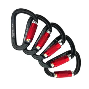 5 - 25kn Carabiners Heavy Duty Climbing Twist Gate Auto Locking Aluminum D Ring - Picture 1 of 5