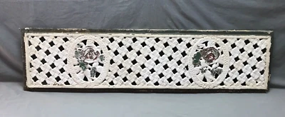 Antigua parrilla de ventilación de ventana de chimenea rosa de hierro fundido 10x44 rejilla antigua de colección 1480-24B Foto 1 de 4