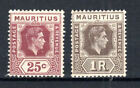 Mauritius 1938 25c and 1r SG 259-60 MH