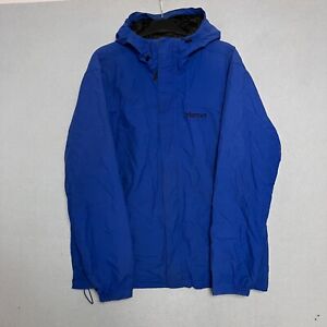 Marmot Rain Coat Jacket Outdoors Full Zip Up Blue Men's Large