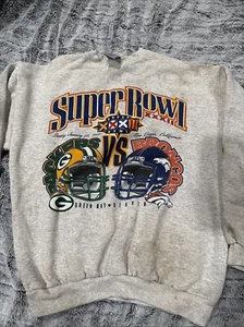 Vintage 1998 Super Bowl Crewneck Sweatshirt Broncos VS Packers SIZE LARGE - Picture 1 of 8