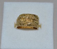 HEAVY SOLID 18CT GOLD MENS RING SIZE 0 10.33 GRAMS