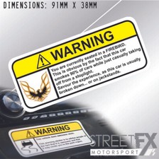 Visor Warning Sticker FIREBIRD Warning Sticker Decal forPontiac