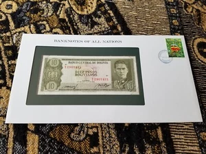 Banknotes of All Nations - Bolivia 10 Bolivianos 1962 Tariff Incl - Picture 1 of 3