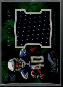 2011 Inception Rookie Relics Jumbo Swatch Green #JRJT Jordan Todman Jersey /25 - Picture 1 of 2