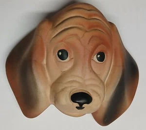 Vintage 1961 Miller Studio Chalkware Brown Hound Dog Wall Hanging/Plaque - Picture 1 of 6