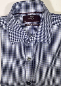 M&S Luxus | Langarm Hemd | Slim | Superior Cotton | Blau Muster | 14,5" - Bild 1 von 10