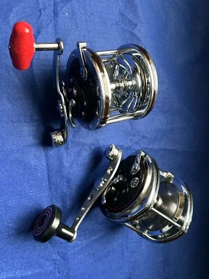 Carrete Olmpic Direct Strong 60 y nuevo Fighter 450 juego de 2 carretes usados antiguos vintage Japón Foto 1 de 4