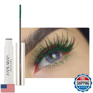 Green Mascara,Waterproof Color Mascara Eye Makeup Fast Dry Eyelashes Curling  - Picture 1 of 5