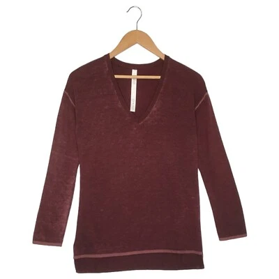 Lululemon Sweater Womens 4 Cashlu V Neck Long Sleeve Cashmere Blend Merlot Red - Image 1 of 4