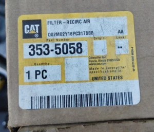 Filtro de aire de cabina Cat Caterpillar 353-5058 924K 930K 938K 926M 930M 938M - Imagen 1 de 5