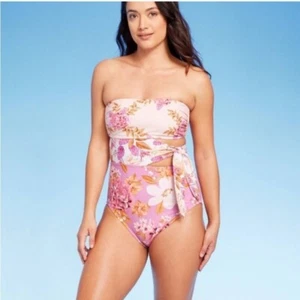 Kona Sol Women's Garden Floral Print Full Coverage One Piece Swimsuit Size M - Picture 1 of 12