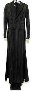 New NWOT Moschino Couture Tuxedo Pinstriped Long Maxi Gown Dress US 2 4 / IT 38 - Picture 1 of 5