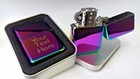 Cigarette Lighter Star Lighters RAINBOW Personalised Engraved Petrol Windproof