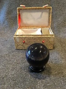 Stone Ball Dual Colors with Stand Cloth Wood Case - Picture 1 of 3